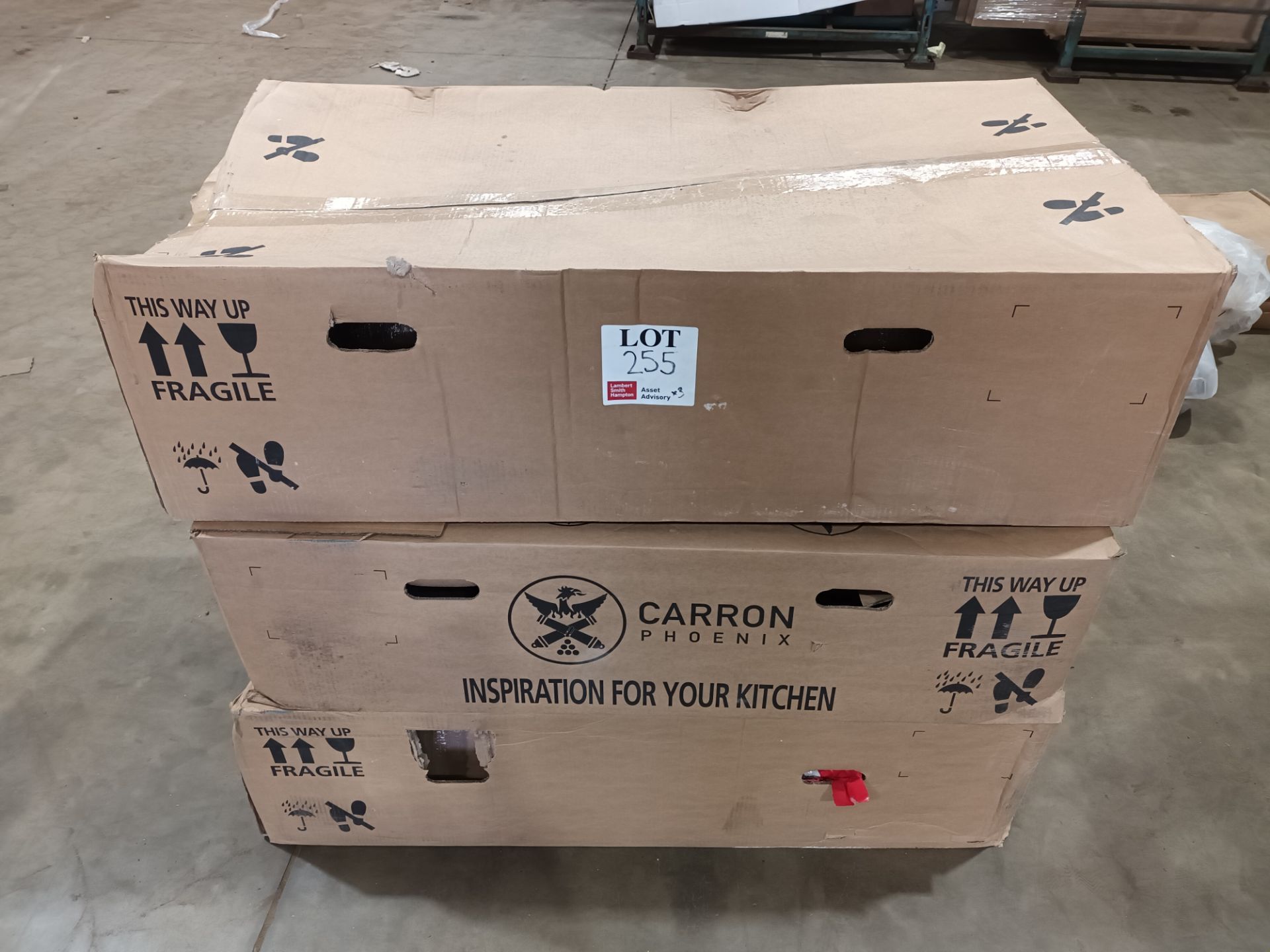 Three Carron Phoenix BLG1500NX4KCA sink units (boxed) (Located: Hanslope)