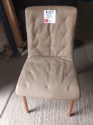 Walter Knoll light brown leather upholstered with wood legs dining chair (Located: Billericay)