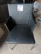 Walter Knoll black leather upholstered dining chair (Located: Billericay)