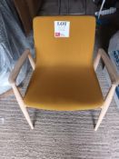 Pedrali yellow upholstered wood frame chair (Located: Billericay)