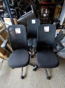 Three HAG 7500 mesh back operator chairs (Located: Billericay)