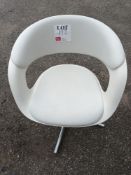 Vitra white upholstered softshell tub chair (Located: Billericay)
