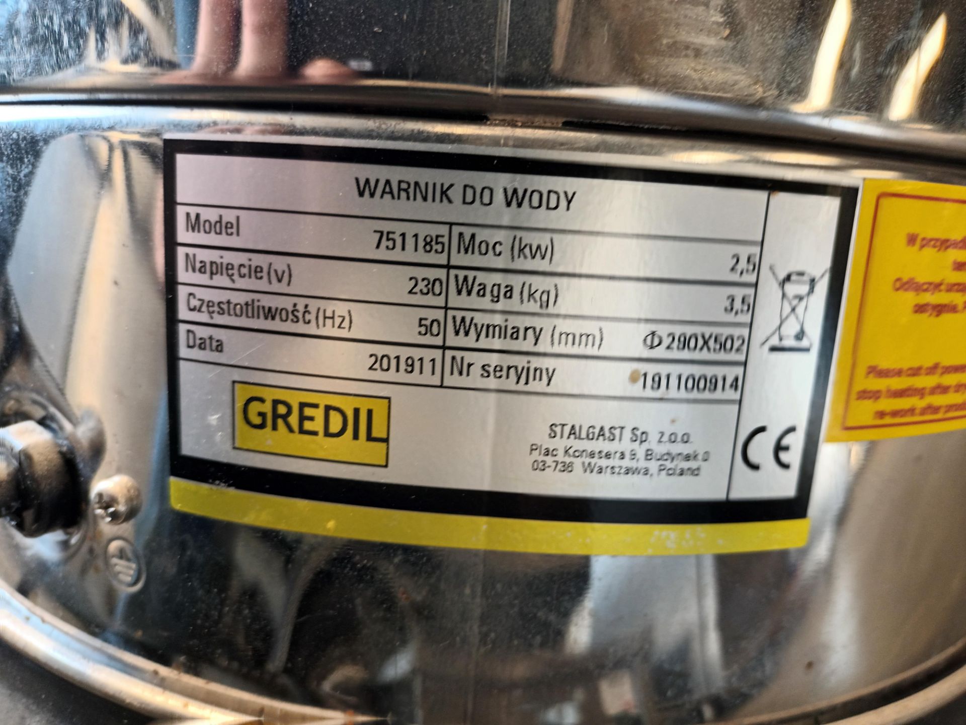 Gredil 751186 water boiler and dispenser (Located: Hanslope) - Image 2 of 2
