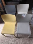 Four Pedrali Volt various coloured stackable chairs (Located: Billericay)