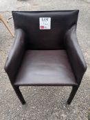 Walter Knoll 1241 brown leather upholstered saddle chair (Located: Billericay)