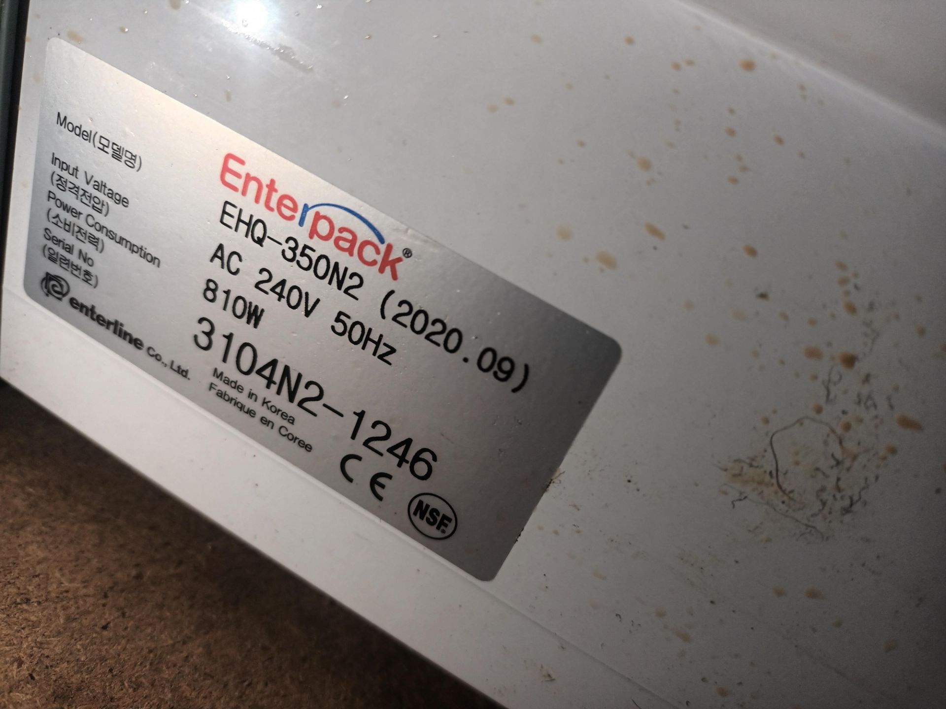 Enterpack EHQ350N2 automatic top sealing machine (Located Billericay) - Image 2 of 2