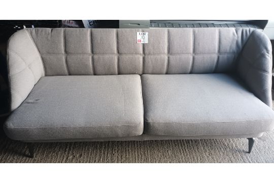 Driade grey upholstered two seater sofa (small indent on left cushion) (Located: Billericay) - Image 1 of 2