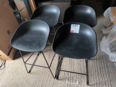 Four HAY black low back high stools (Located: Billericay)