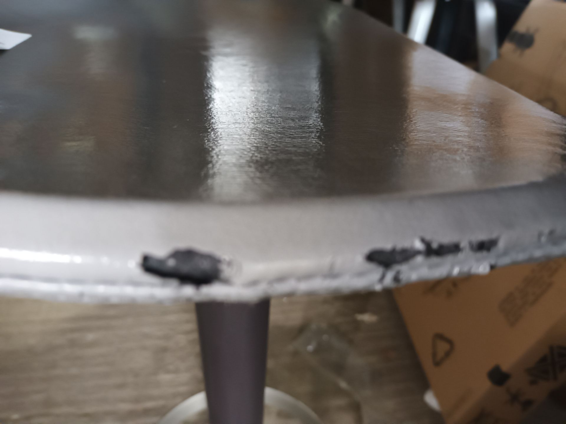 Arper BARBAR Simon Pengelly grey leather upholstered bar stool (wear and tear in leather, see images - Image 5 of 6