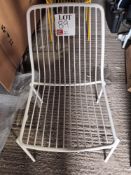 Ubranded white metal framed stackable chair (Located: Billericay)
