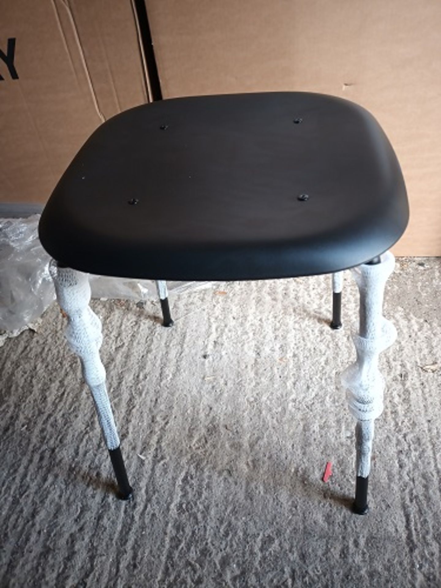 Six HAY soft edge black steel stools (new & boxed) (Located: Billericay)