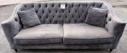 Velour upholstered two seater settee (Located: Billericay)