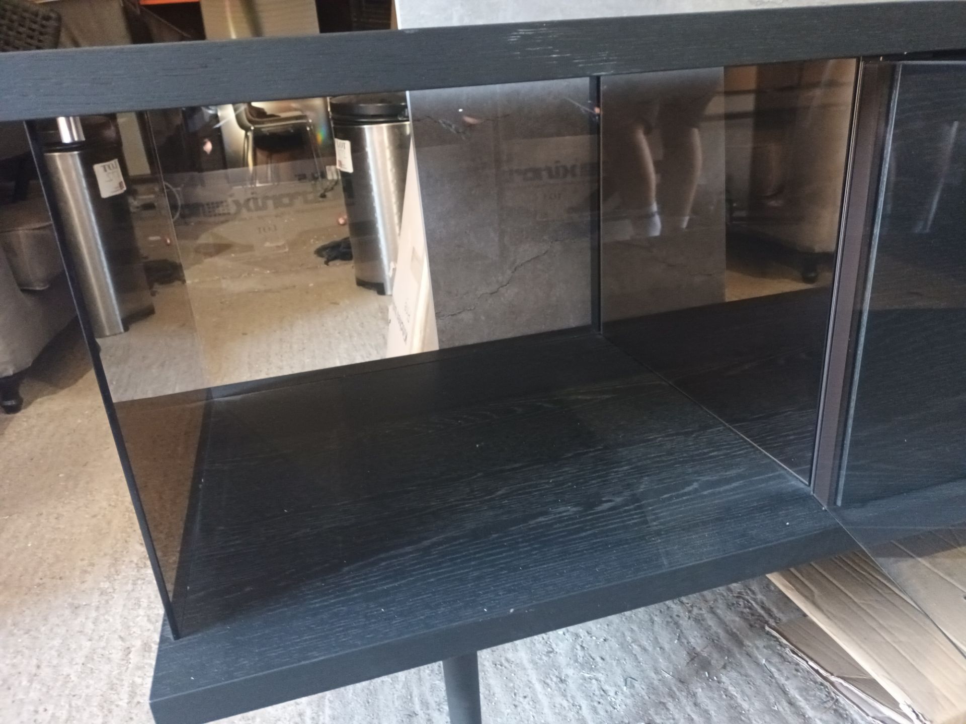 Walter Knoll "The Farns" 2701 14vo glass panel and dark wood sideboard (Located: Billericay) - Image 4 of 8