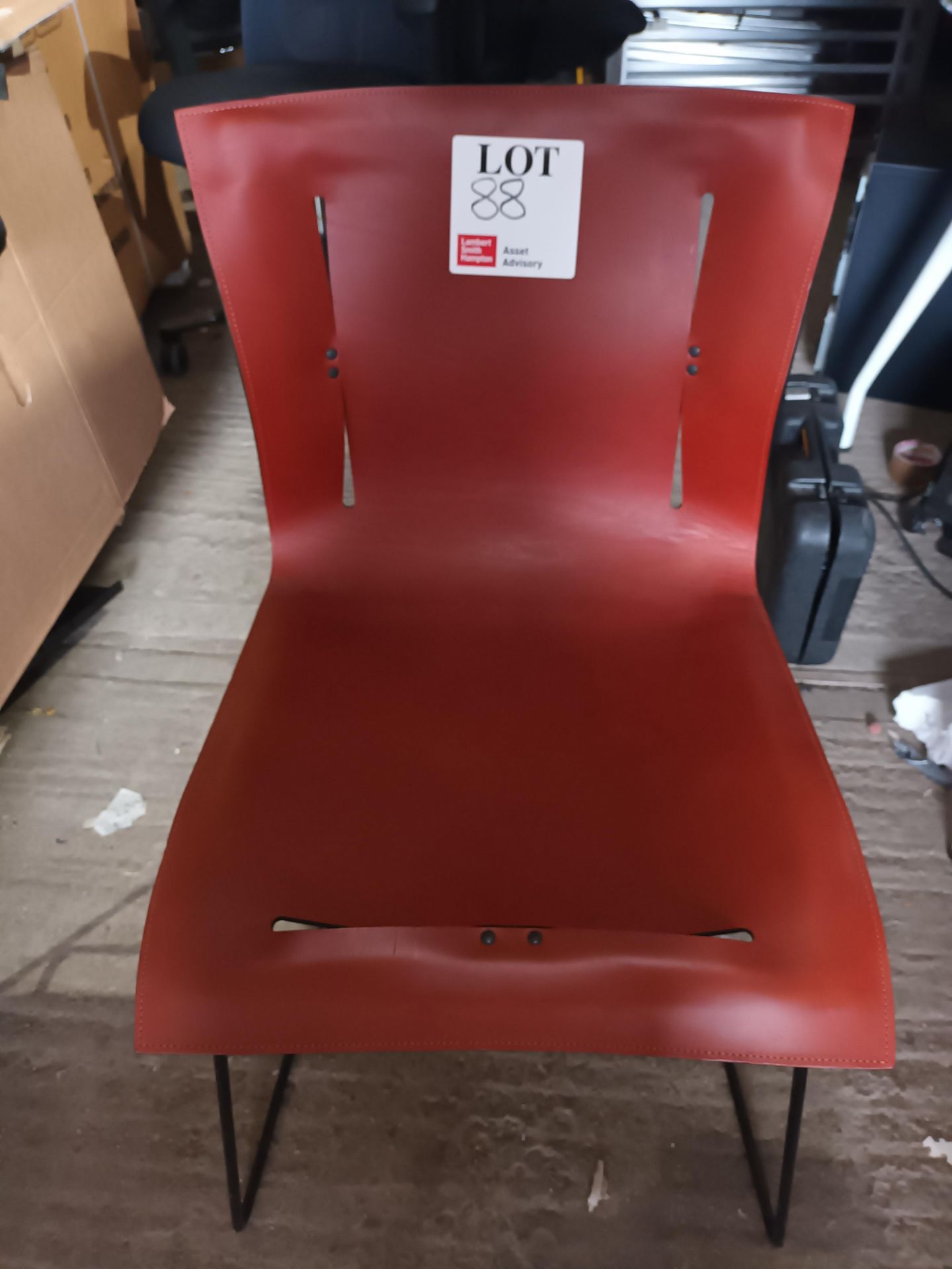 Walter Knoll red with black frame chair (Located: Billericay)