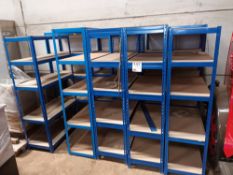 Eight bays of five-tier modular lightweight racking units (Located: Hanslope)