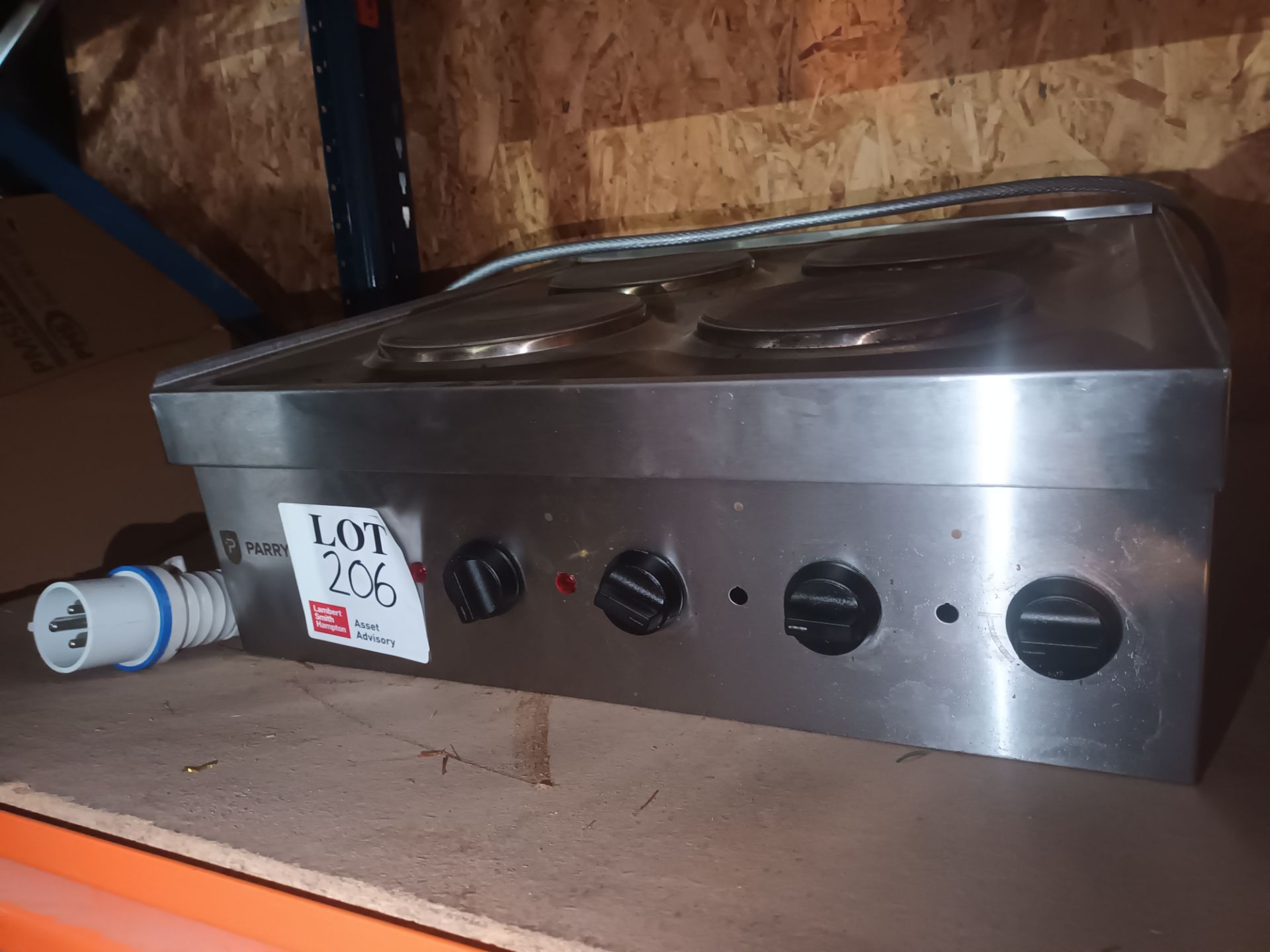 Parry N1871 four point electric hob, serial number 160160511 (Located Billericay)