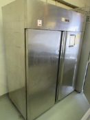 Kingfisher stainless steel double door mobile freezer, model GN141OBT, serial no. 728427, approx.