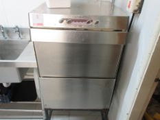 Maidaid Halcyon stainless Steel commercial front loading dishwasher, model C500, serial no.