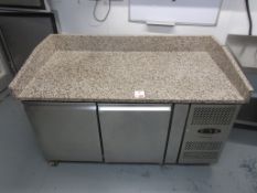 Tenfold Stainless steel double door counter fridge, model PT1200, serial no. PT1200 7274/6,