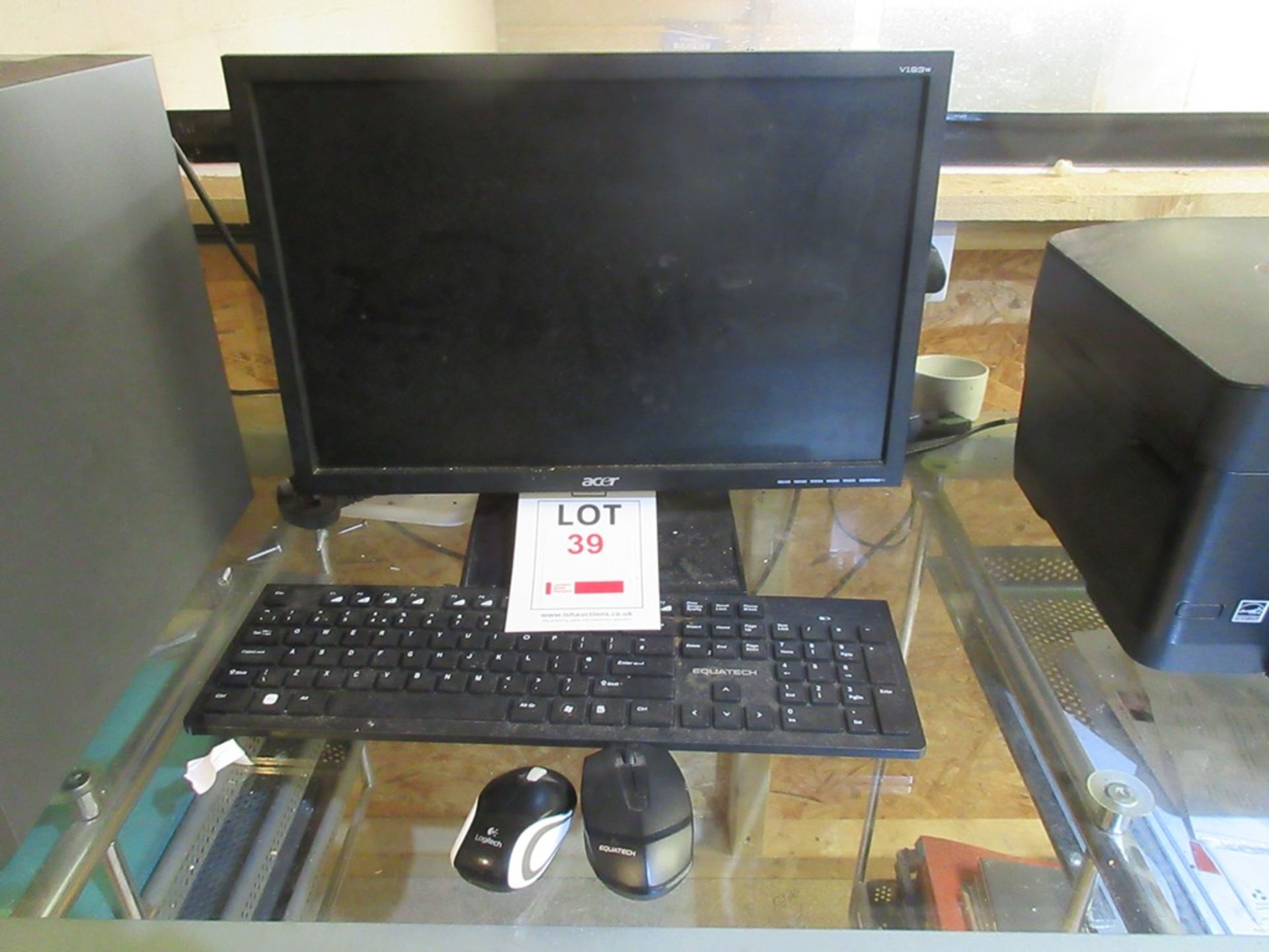 Fujitsu Corei3 computer system with Acer flat screen monitor, keyboard, mouse and HP Officejet - Image 4 of 7
