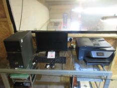 Fujitsu Corei3 computer system with Acer flat screen monitor, keyboard, mouse and HP Officejet