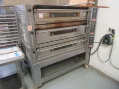 Zanolli stainless steel commercial 3 deck oven, model T6 Polis UT-18N+Vaporizzatore, serial no.