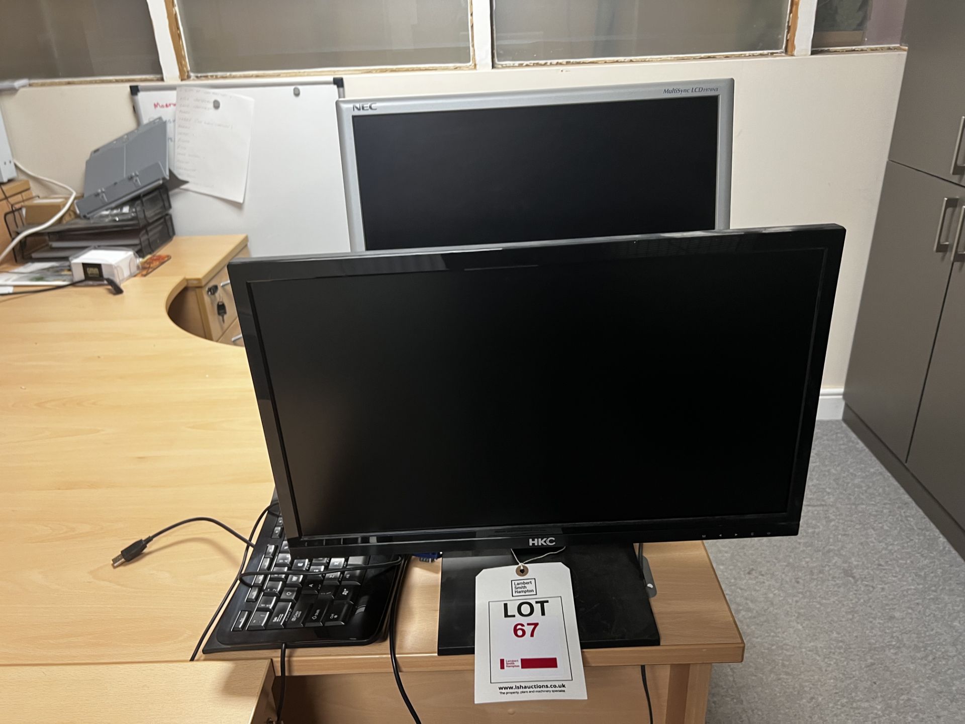 Two Monitors and two keyboards (1 = HKC and 1 = NEC - Monitors)