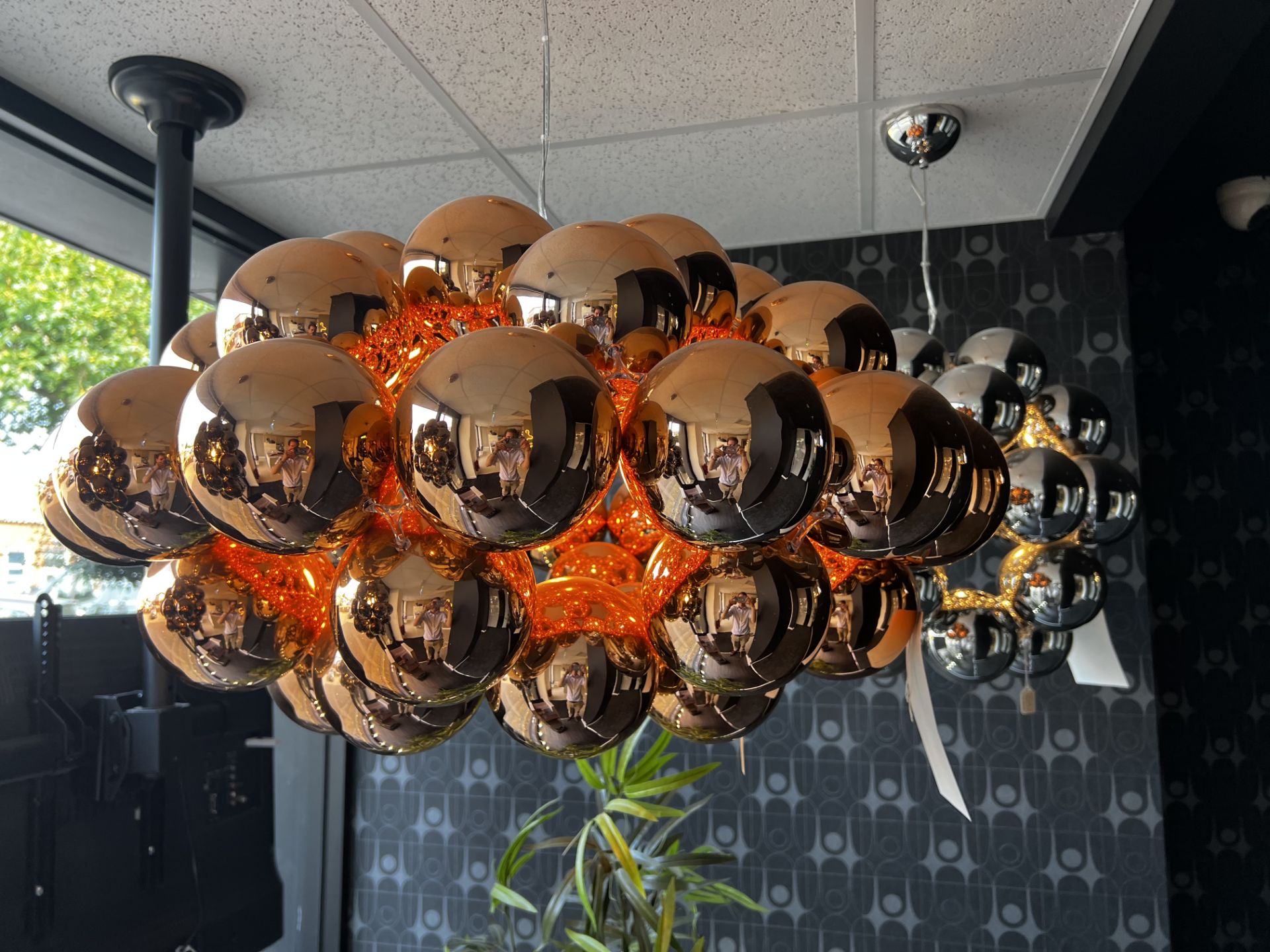 Copper ball hanging light (ex display)