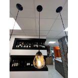 Small black and glass drop hanging light