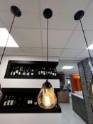 Small black and glass drop hanging light