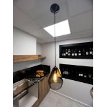 Large black and glass drop hanging light