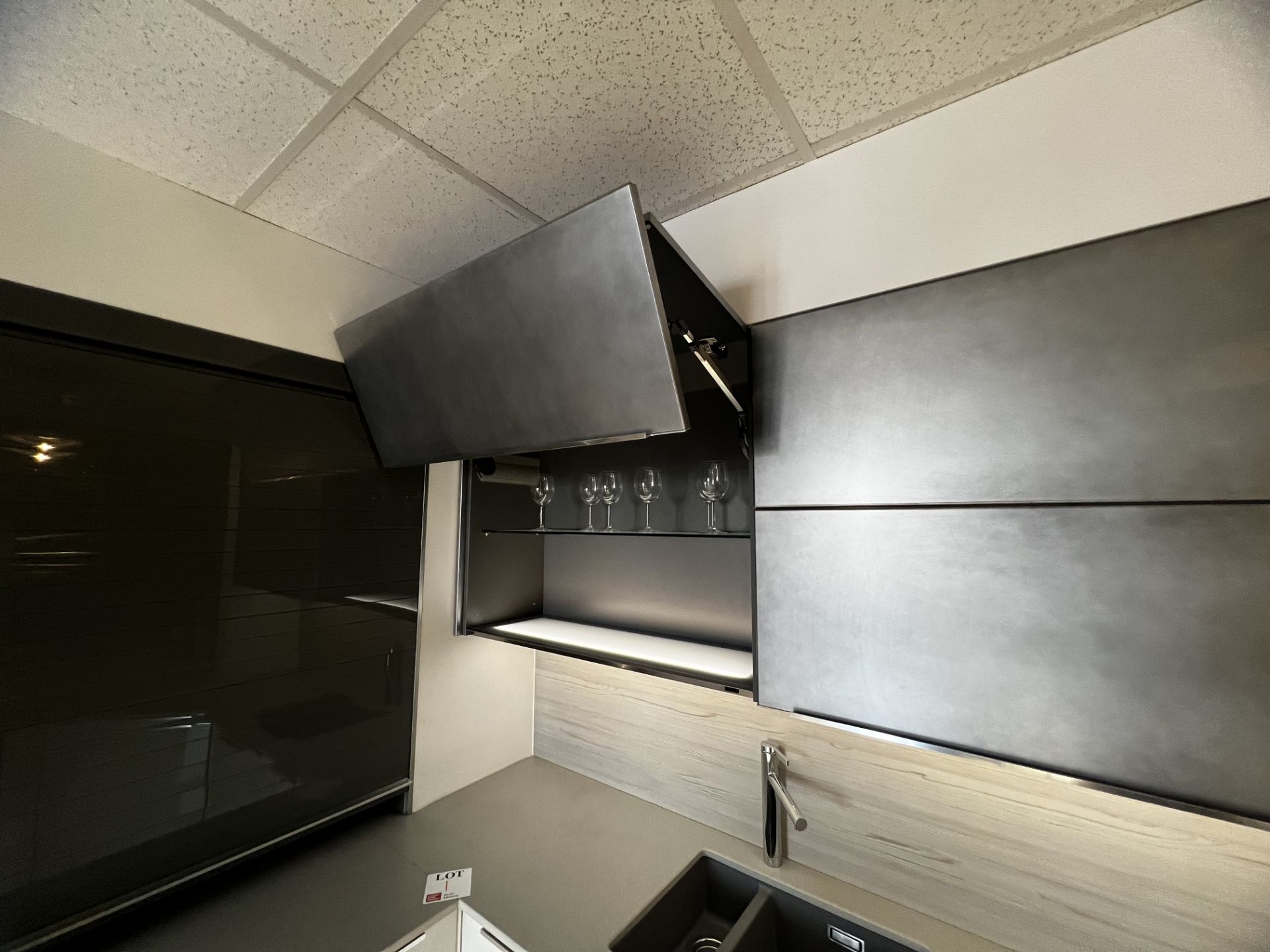 "Forty/Thirty" white and gun-metal grey display kitchen with blanco sink (not including Neff - Image 10 of 13