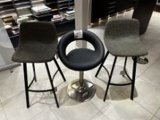 Three stools (1 adjustable)