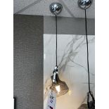 Chrome and glass shaded hanging light