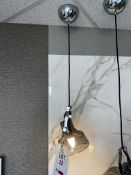 Chrome and glass shaded hanging light