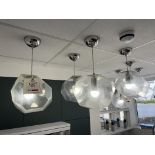 Four misted glass hanging light feature