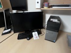 Dell PC & 1 Asus monitor with keyboard and mouse