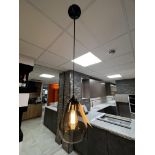 Large black and glass drop hanging light