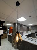 Large black and glass drop hanging light