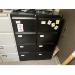 Two black, 4-drawer filing cabinets (No keys - unlocked)