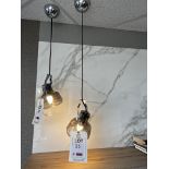 Chrome and glass shaded hanging light