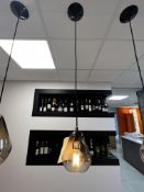 Small black and glass drop hanging light