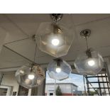 Four misted glass hanging light feature