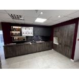 Dark stone venner display kitchen with blanco sink, quartz worktop (no appliances) retail price £