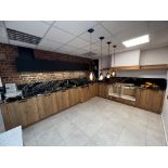 Dark marble and wood effect display kitchen to include built in sink (not to include appliances).