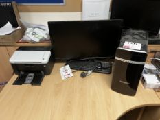 Zoostorm PC, 1 Asus monitor & 1 Brother printer, with keyboard and mouse