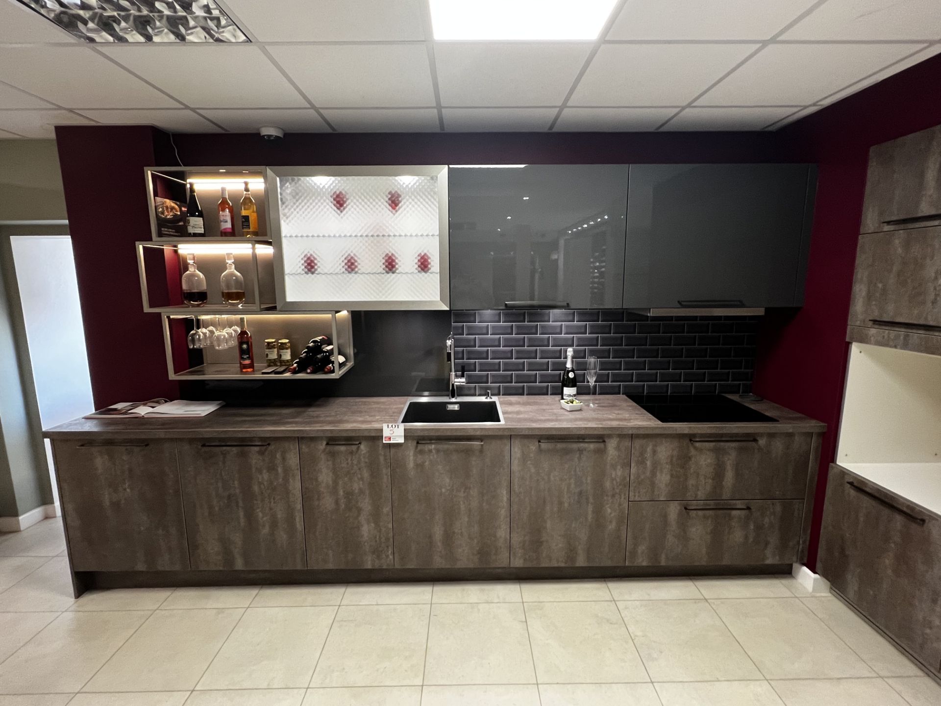 Dark stone venner display kitchen with blanco sink, quartz worktop (no appliances) retail price £ - Image 2 of 10