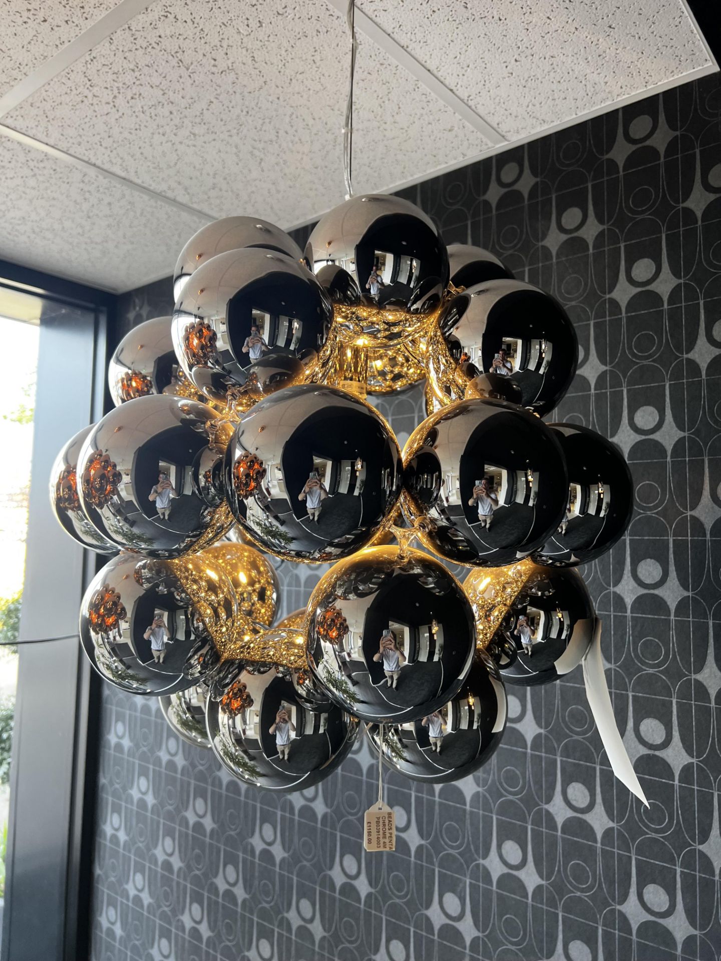 Chrome ball hanging light (ex display) - Image 2 of 3