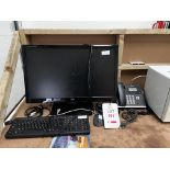 Microwave, Yealink phone, monitor, keyboard & mouse, Panasonic CD player SC-HC2708 (This lot is