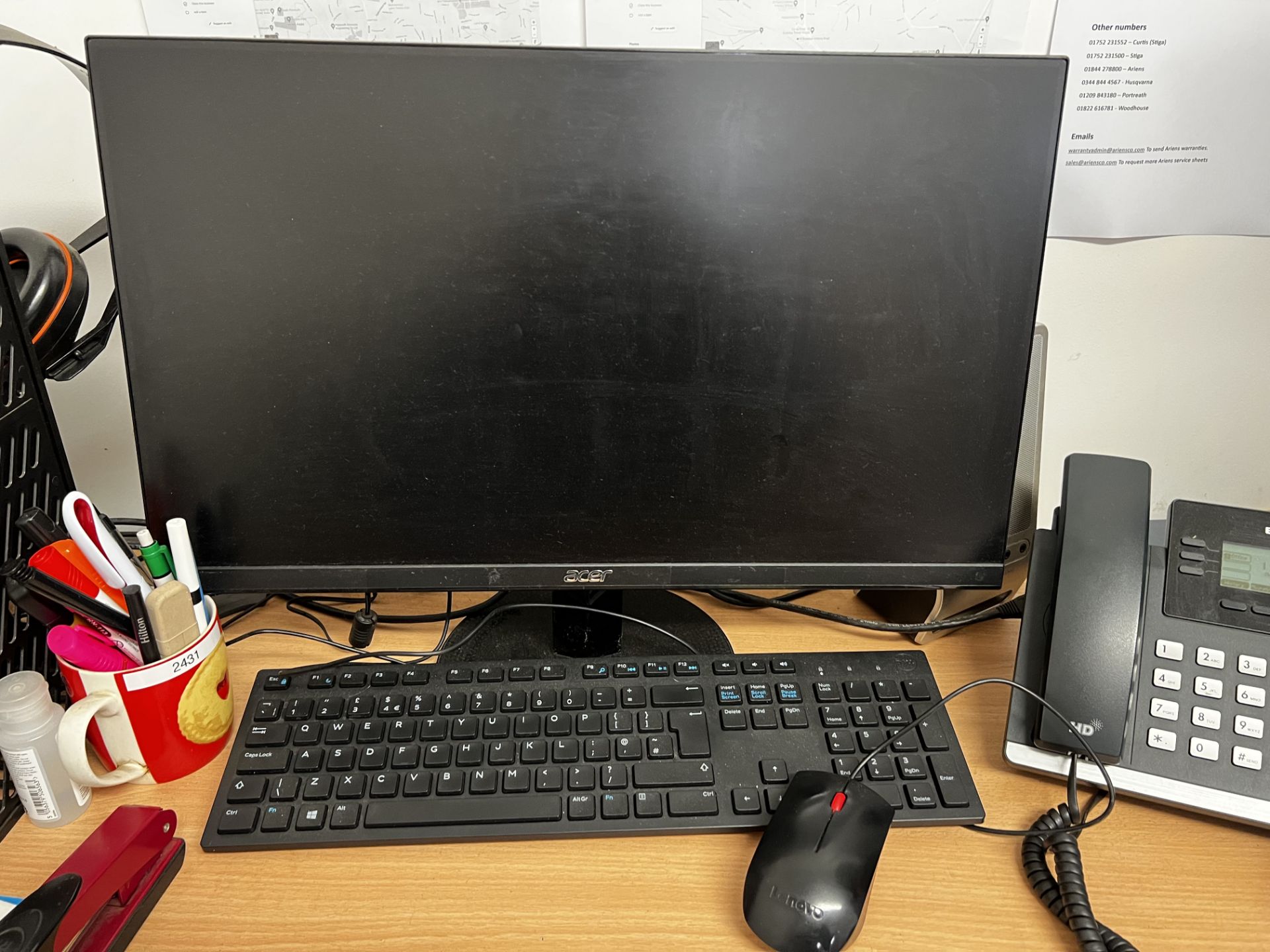 Two Acer monitors, two keyboards, 2 mice (This lot is located in Plympton) - Image 2 of 3